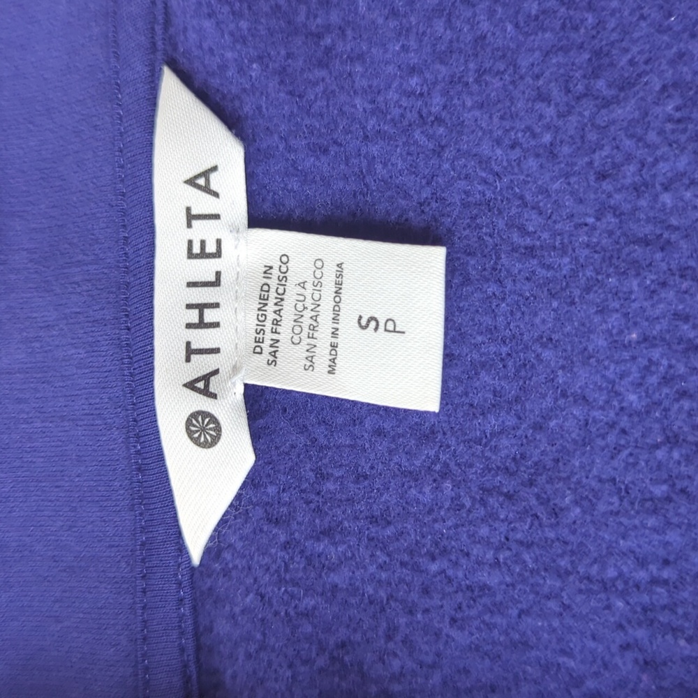 Athleta Forever Fleece 1/4 Zip Sweatshirt - Marine S - Picture 4 of 7